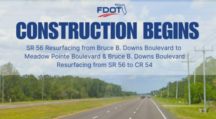Repaving Project Begins on SR 56 and Bruce B. Downs Blvd.